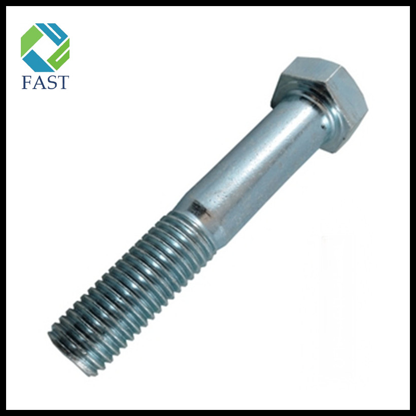 Blue White Zinc Plated Half Thread Bolt