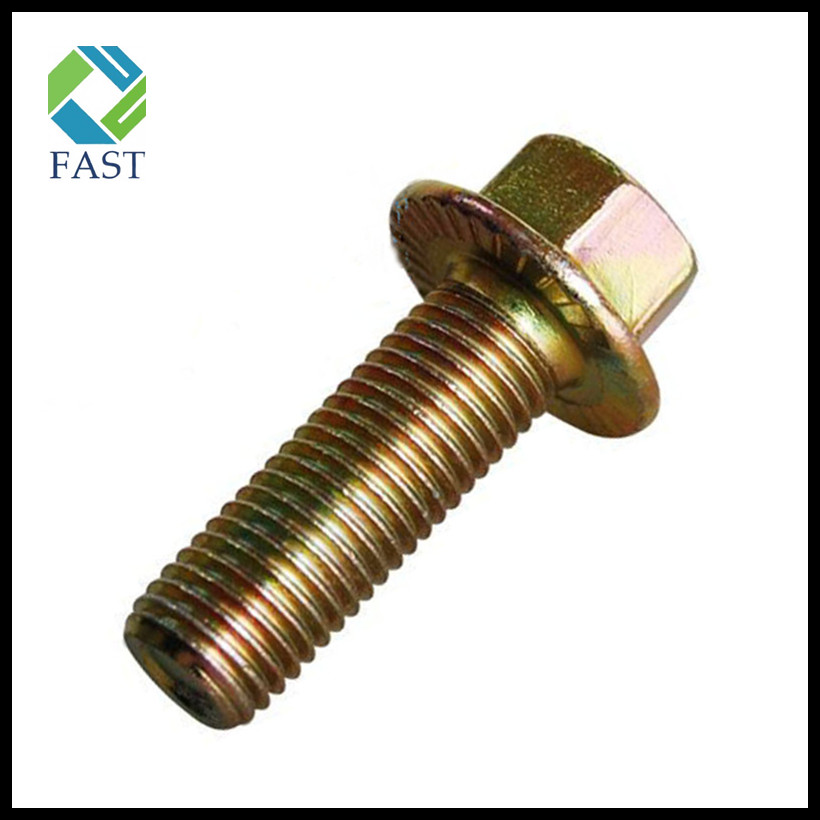 Yellow Zinc Plated Hex Flange Bolt